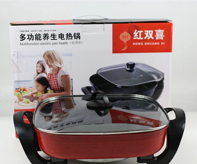 Electric Hot Pot Grill Pan Multi Cooker Multifunction Multi-Functional Grill Pan Multi Function Grill Pan Hot Pan Non-Stick Grill Pan Nonstick Electric Pan