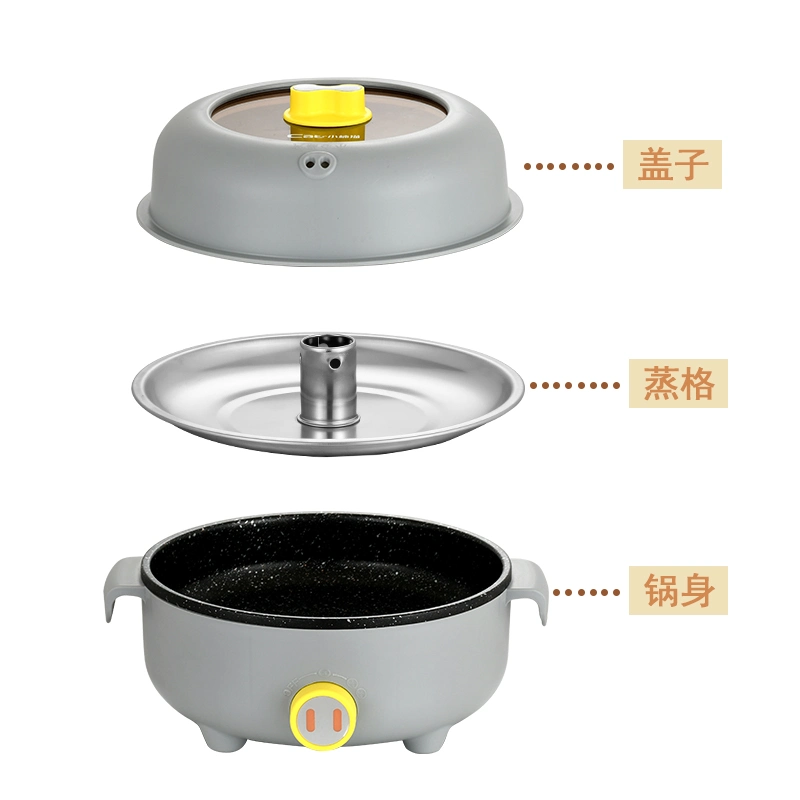 Top Quality Promotional PP & Stainless Steel Non-Stick Electric Cooker Hot Pot Fry Pan