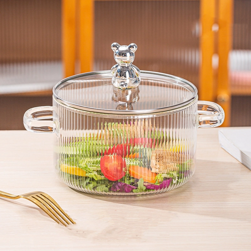 1700ml High Borosilicate Glass Bear Mini Pot Stockpot